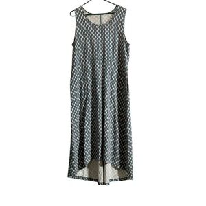 Duluth Tank Maxi Dress High-Low Graphic Print Pockets Sleeveless Pullover XL